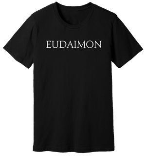 Black T-Shirt that says Eudaimon by WARRIOR OF THE MIND