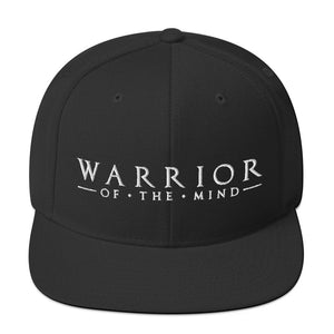 Black Snapback Cap that says WARRIOR OF THE MIND