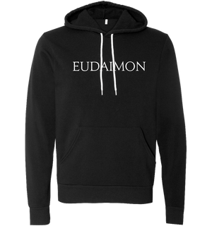 Black Pullover Hoodie that says EUDAIMON