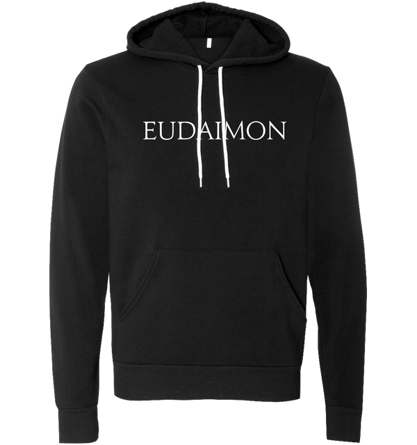 Black Pullover Hoodie that says EUDAIMON