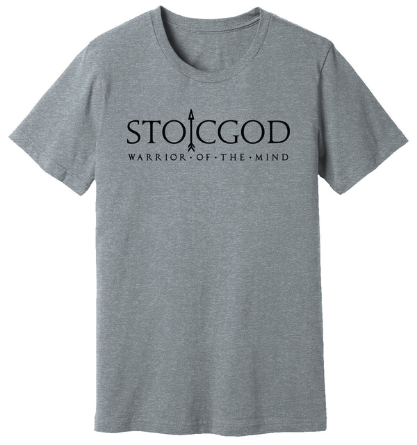 Heather Grey T-Shirt that says STOICGOD Warrior Of The Mind